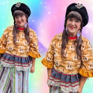 Handmade, Upcycled The Wizard of Oz Blouse Oversized M